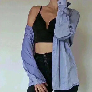 Le Chateau, men's shirt, europeen Slim fit, cover up, purple, button down, Sz: M